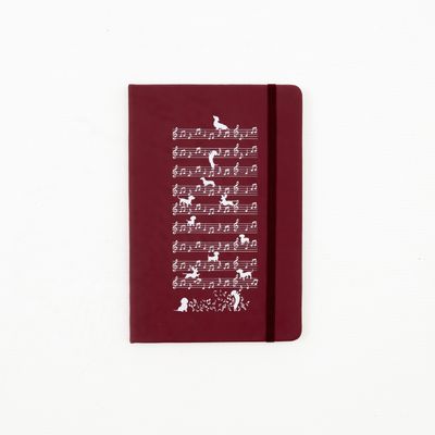 Colorful A5 Notepads - Music notes - Burgundy