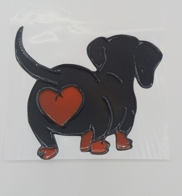 Reusable Window stickers - Bum Heart Dachshund