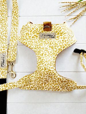 Chest Harness & Leash - Light animal print - Small