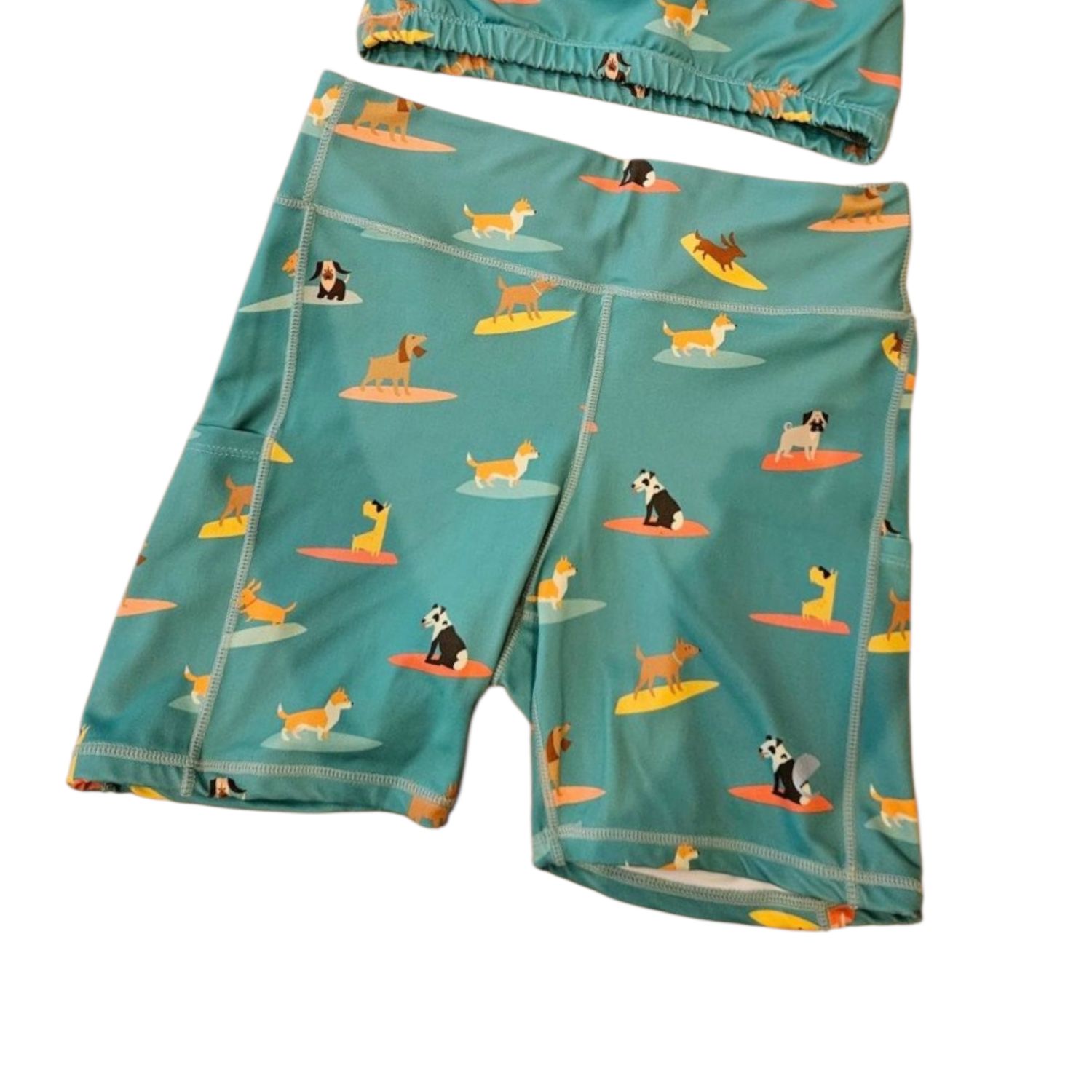 Esjay Sportswear Short Tights - Dogs on Surfboards - Medium