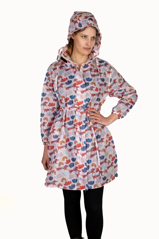 Custom-made Lightweight Ladies Rain Jacket - Rain Clouds- Medium