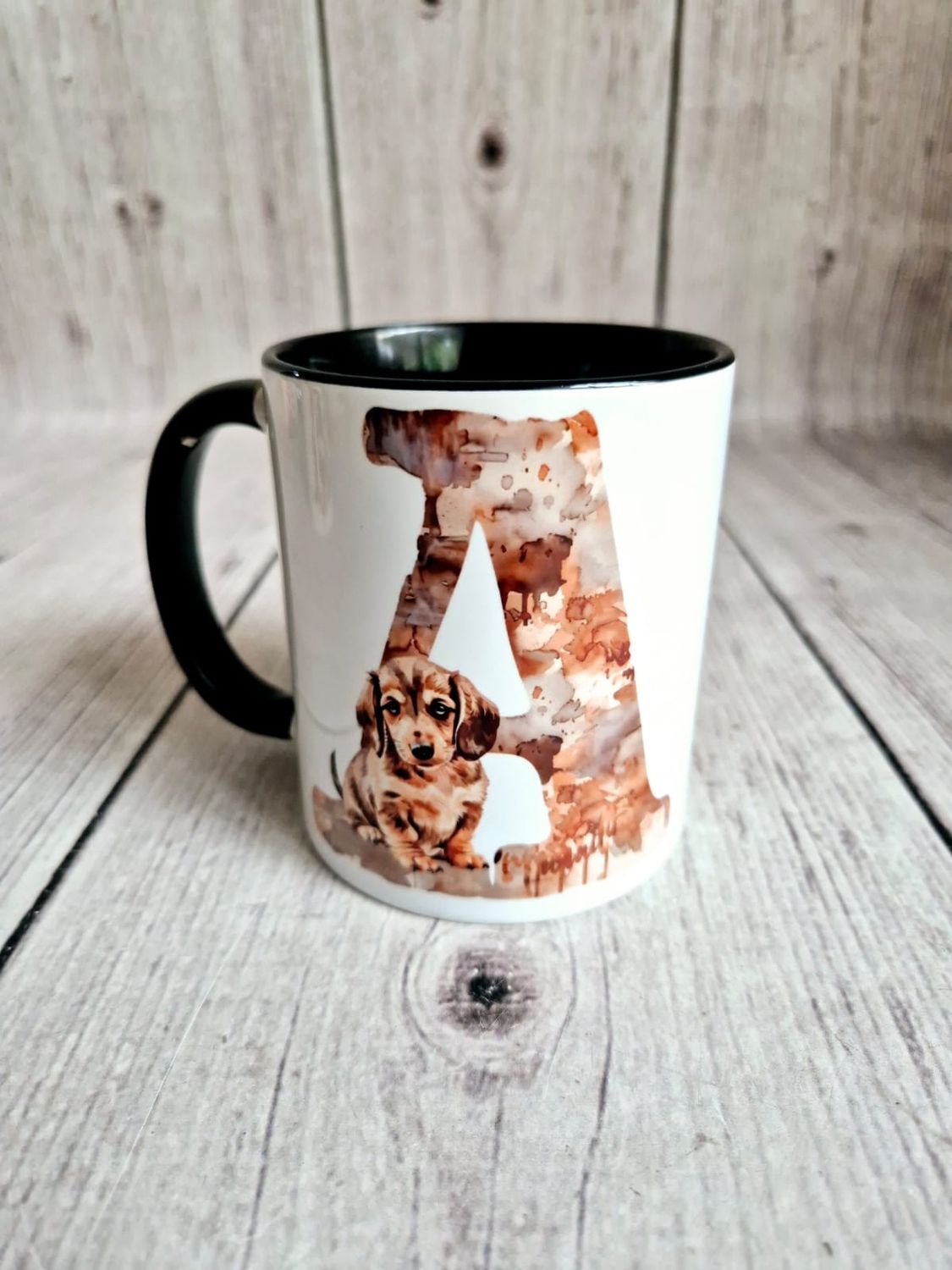 Alphabet Letter A. Brown dachshund Mug