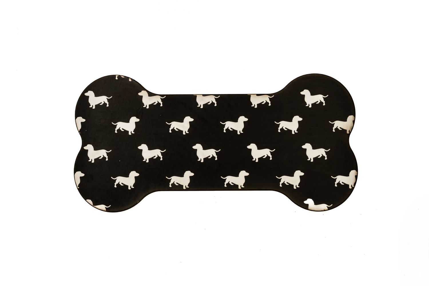 Food Mat- Black & White Dachshund Pattern
