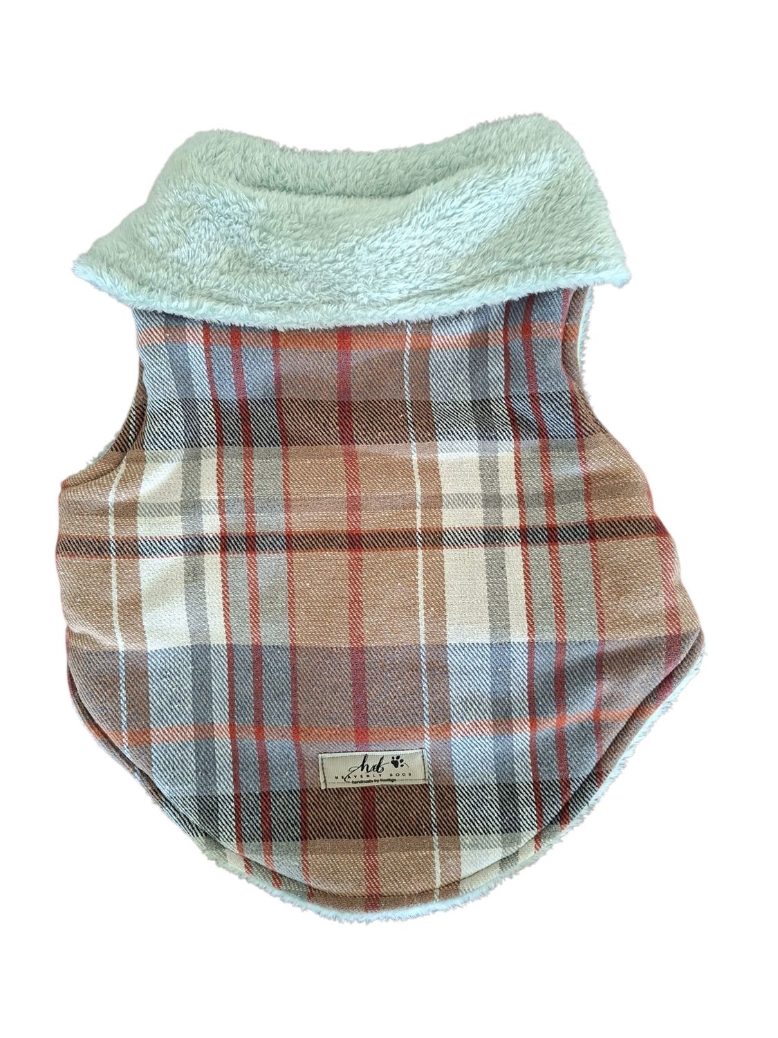 Checked Winter Jersey - Handmade - Small/Medium Dog