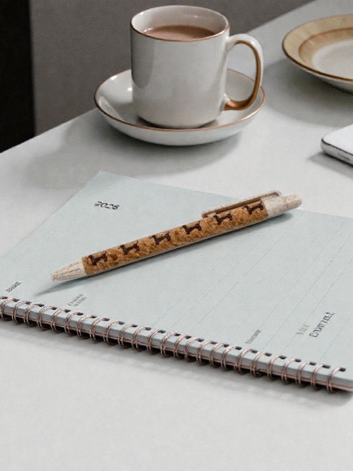 Cork Ballpoint Pen - Cream front & back