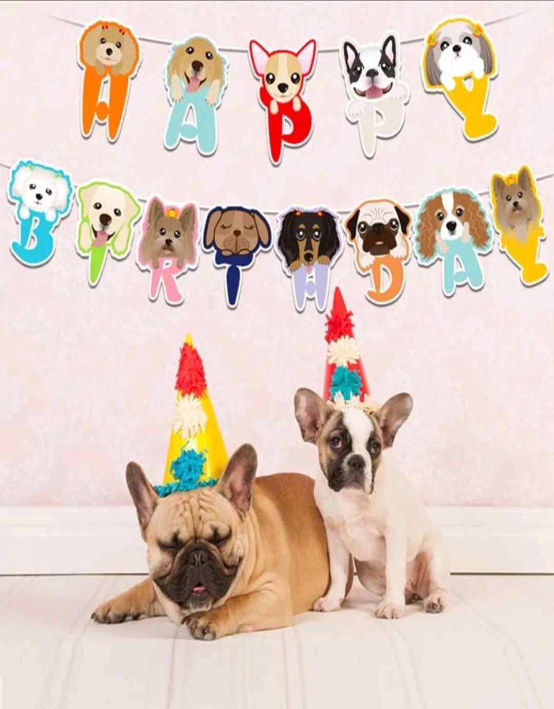 Dog Birthday Party Banner Set - Happy Birthday Bunting