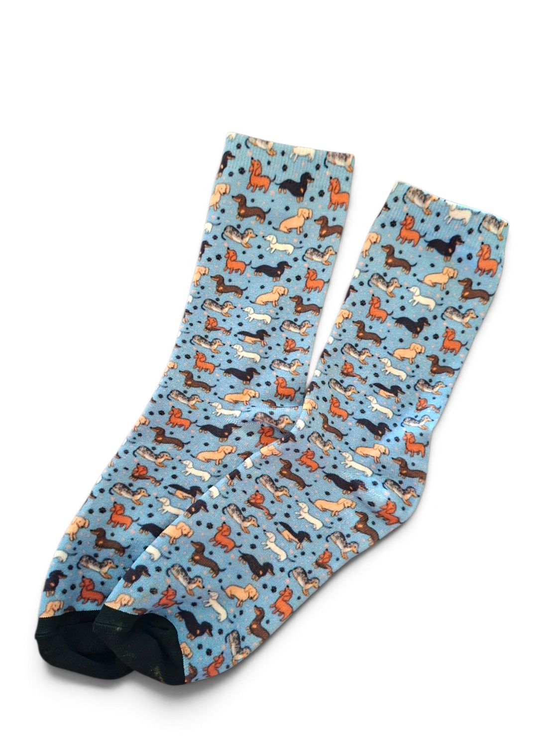Socks - Grey with small multi colour dachshunds