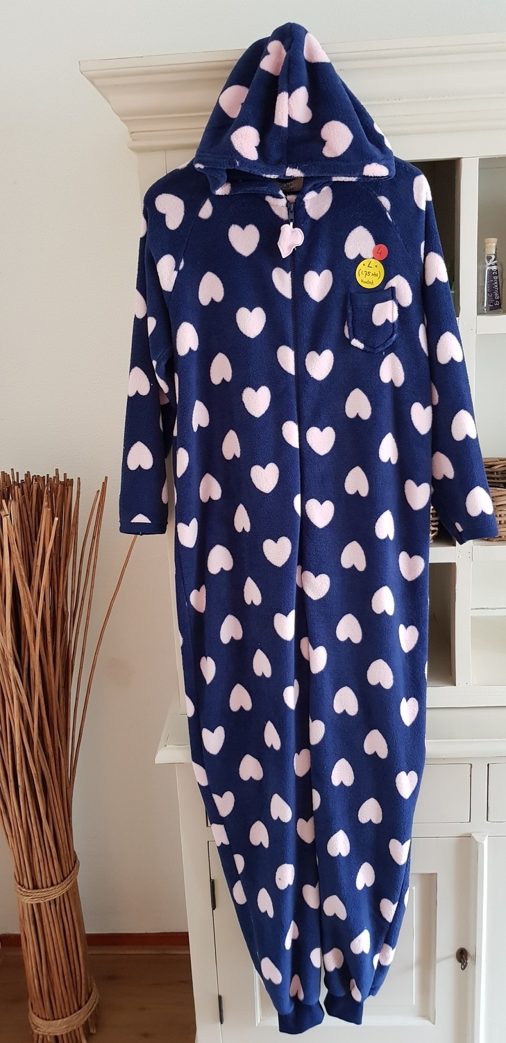 Onesie, Jumpsuits &quot;Bleu Hartjes print&quot; hooded