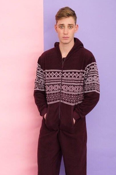Onesie, Jumpsuit  &quot;Aztec&quot; Bordeaux rood of Blauw hooded