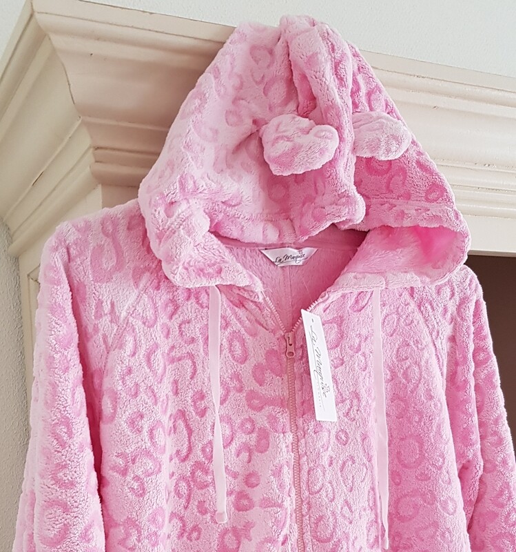 Onesie, Jumpsuits Roze Reliëf print hooded