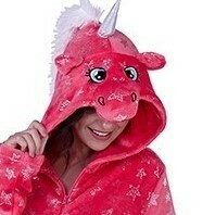 Onesie, Jumpsuit Unicorn &quot;Roze Metallic stars&quot; hooded super soft