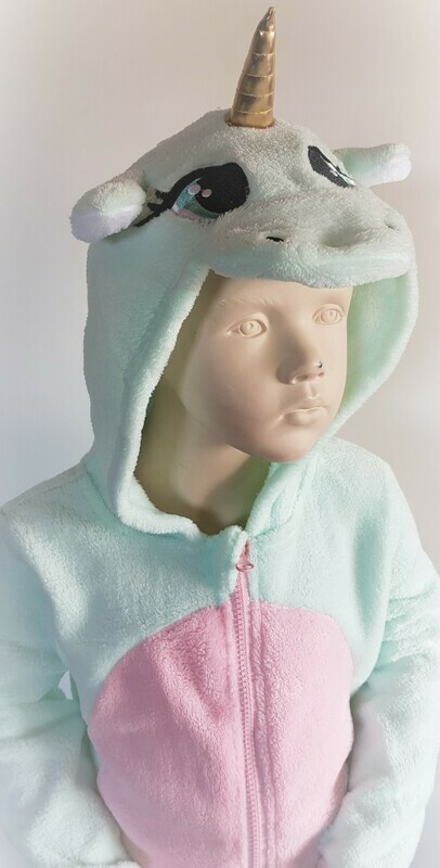 Onesie, Jumpsuit &quot;Unicorn&quot;  mint groen hooded kids series