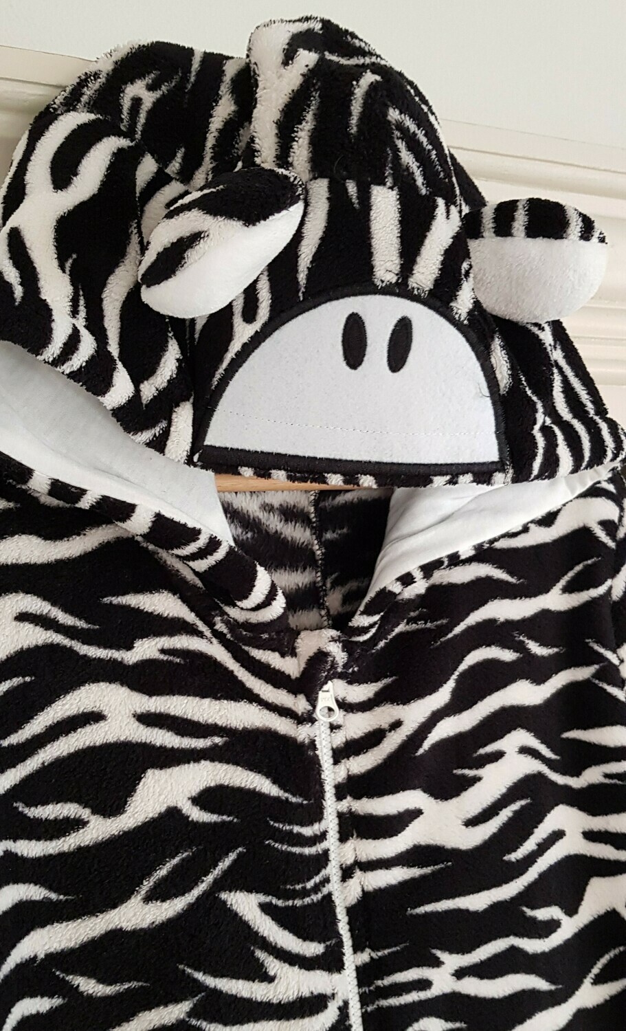 Onesie, Jumpsuit &quot;Zebra&quot; hooded super soft