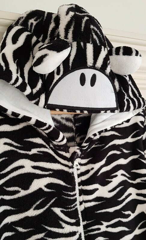 Onesie, Jumpsuit &quot;Zebra&quot; hooded super soft
