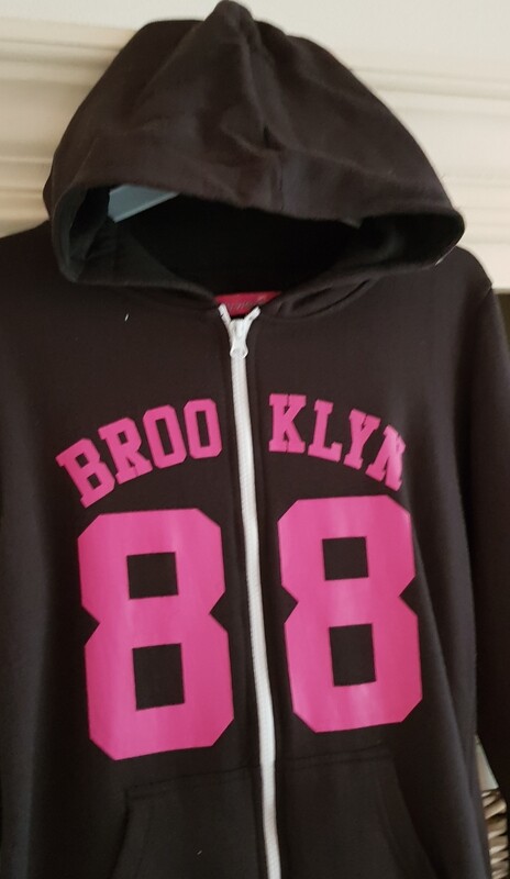 Onesie, Jumpsuit  &quot;Brooklyn 88&quot; hooded design Zwart, Grijs, Roze