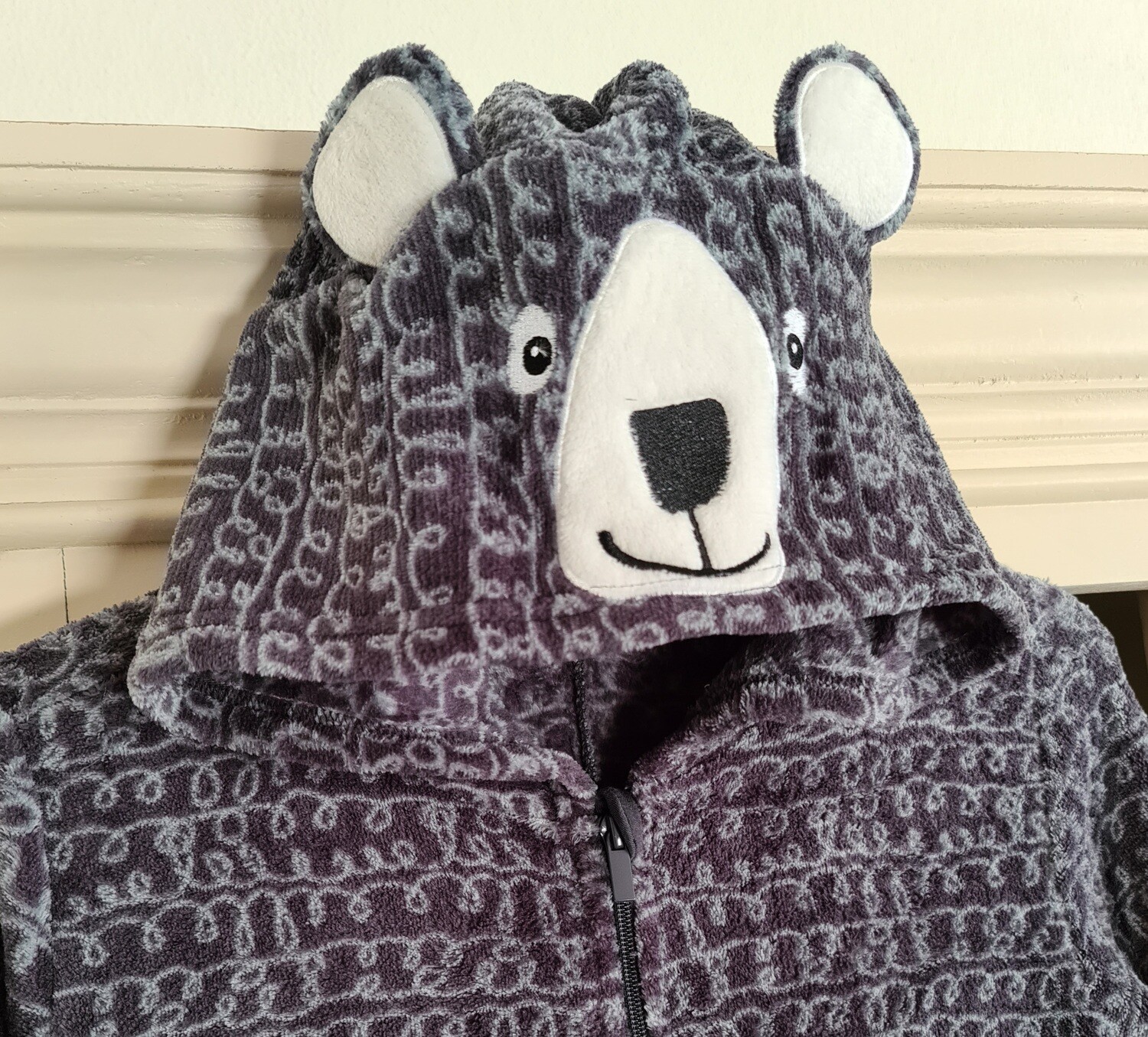 Onesie, Jumpsuit  "Beer" grijs hooded kids series