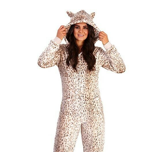 Onesie, Jumpsuit &quot;Leopard&quot; print hooded Luxury super soft