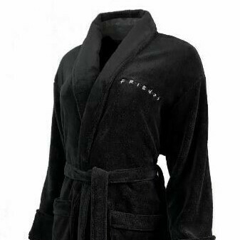 Badjas Friends "Logo" black non hooded ladies size