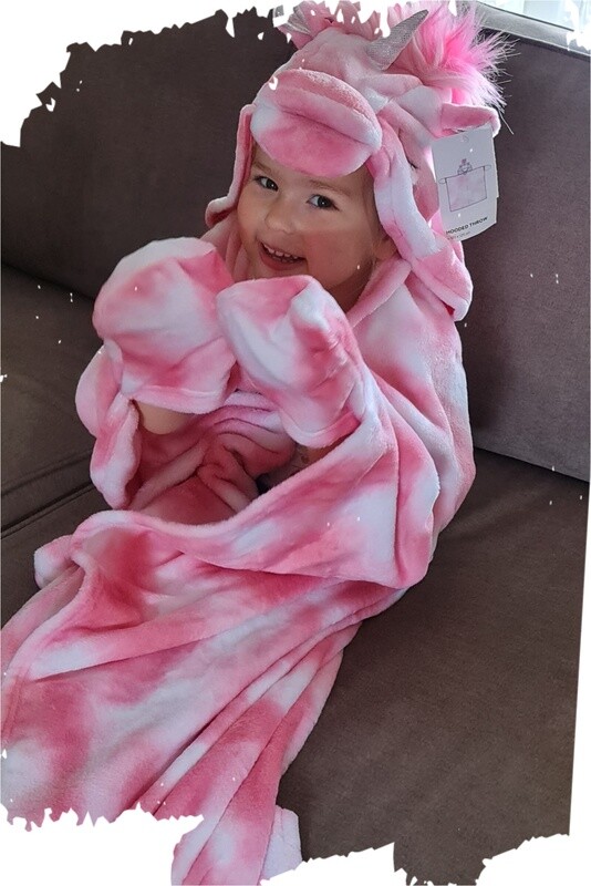 Lounger, Snuggle kinderdeken &quot;Unicorn&quot; hooded super soft