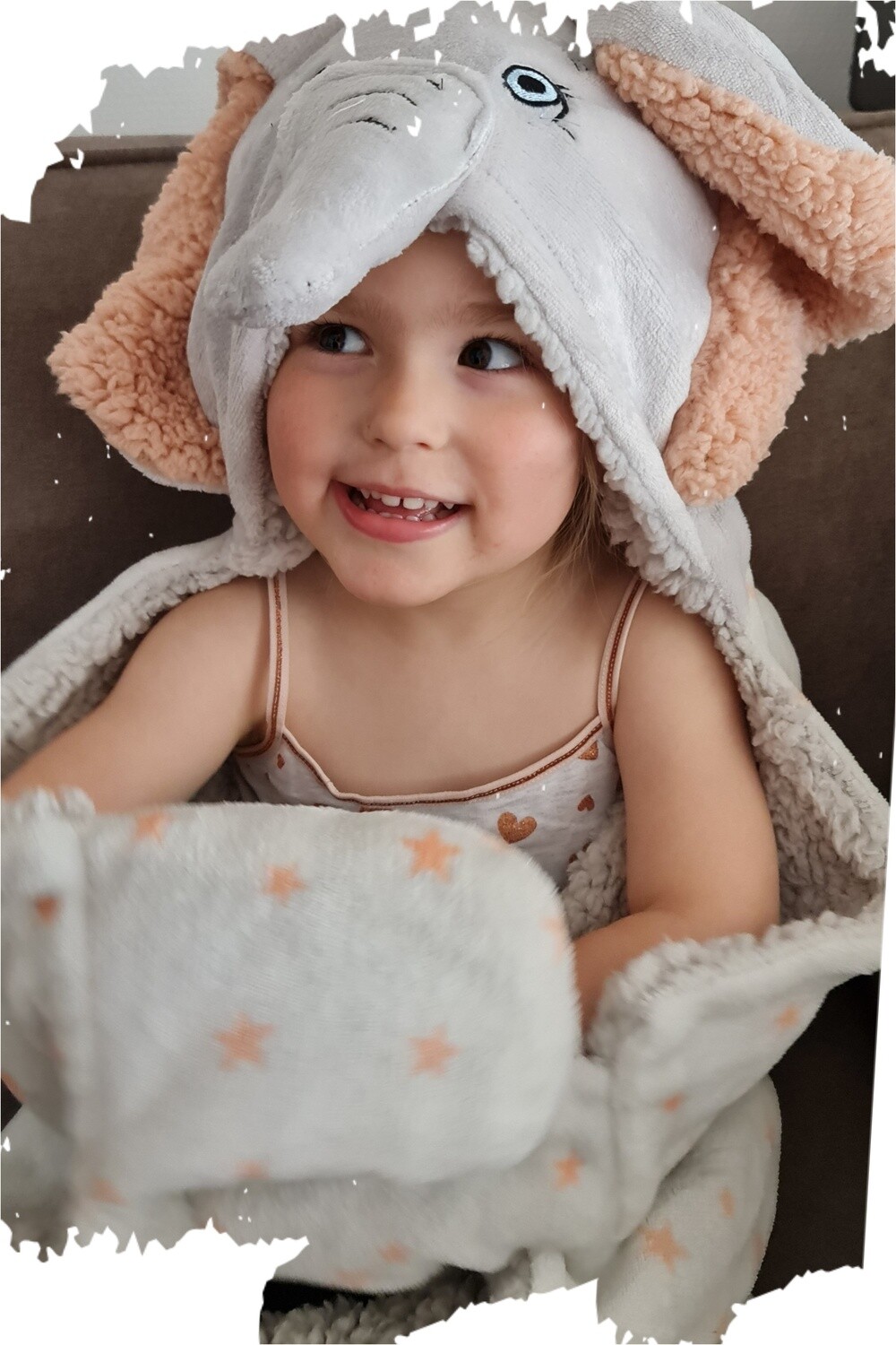 Omslag deken, Kinderdeken &quot;Olifant&quot; hooded package