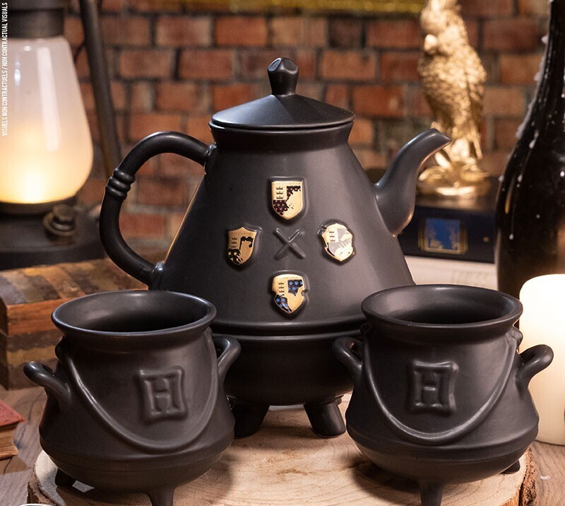 Harry Potter &quot;Hogwarts&quot; Theepot set met 2 ketels