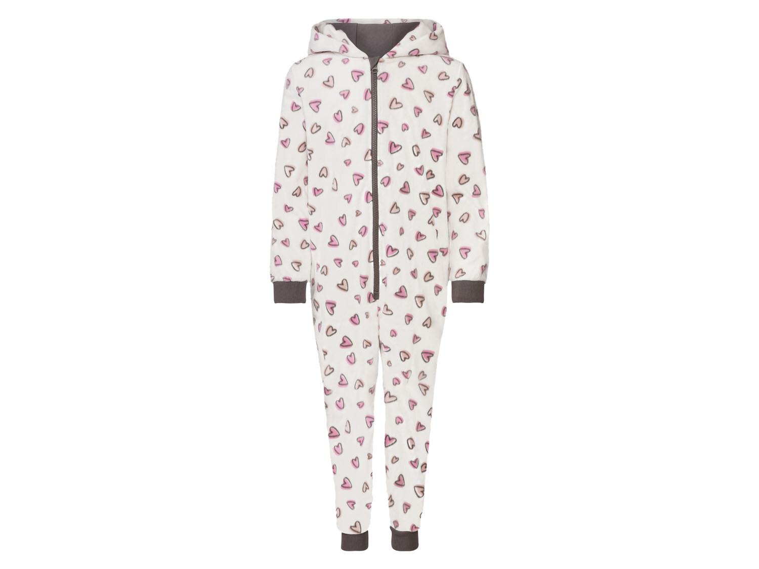 Onesie, Jumpsuit  "Hart" print super soft fluffy hooded kids series