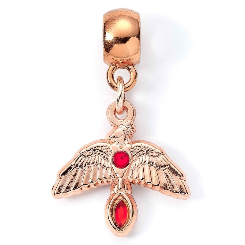 Harry Potter &quot;Fawkes&quot; Rose Gold Plated Slider Charm