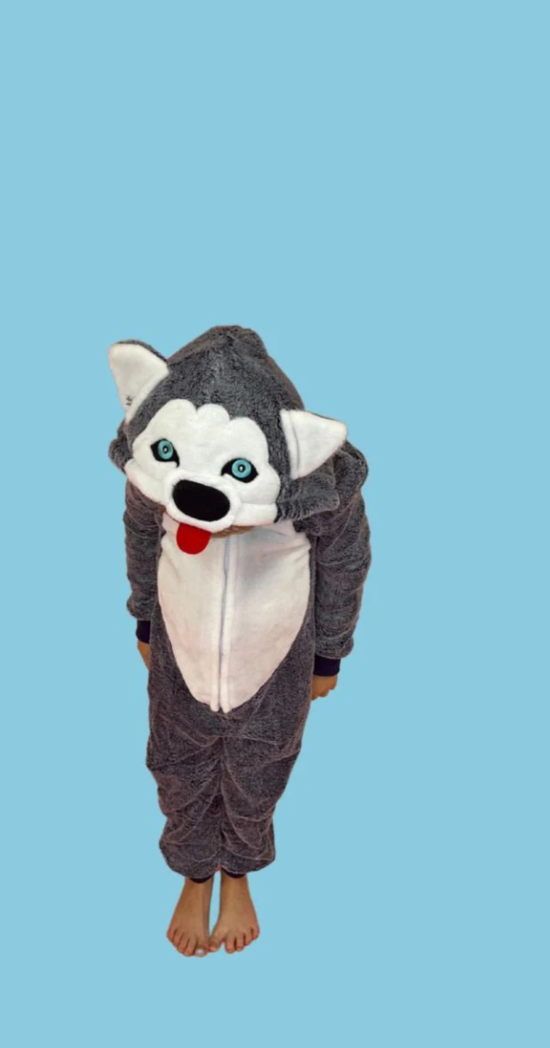 Onesie, Jumpsuit "Husky" dog supersoft hooded kids series