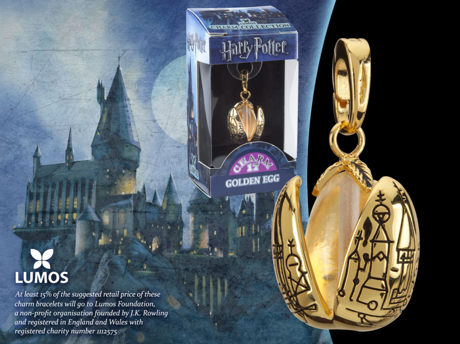 Harry Potter Bracelet Charm Lumos Golden Egg