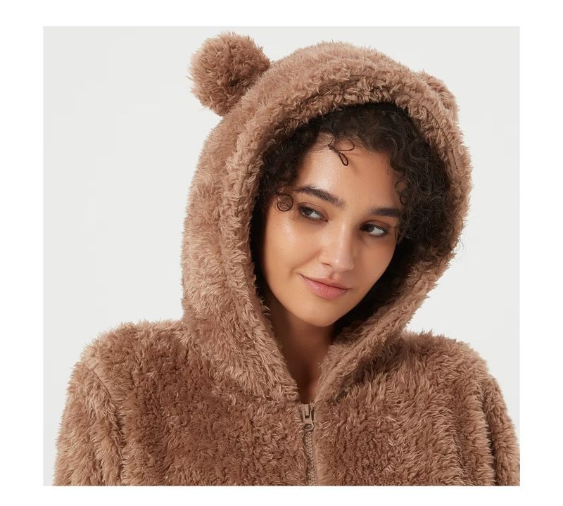Onesie, Jumpsuit &quot;Teddy Beer&quot; bruin fluffy hooded super soft XL-XXL series