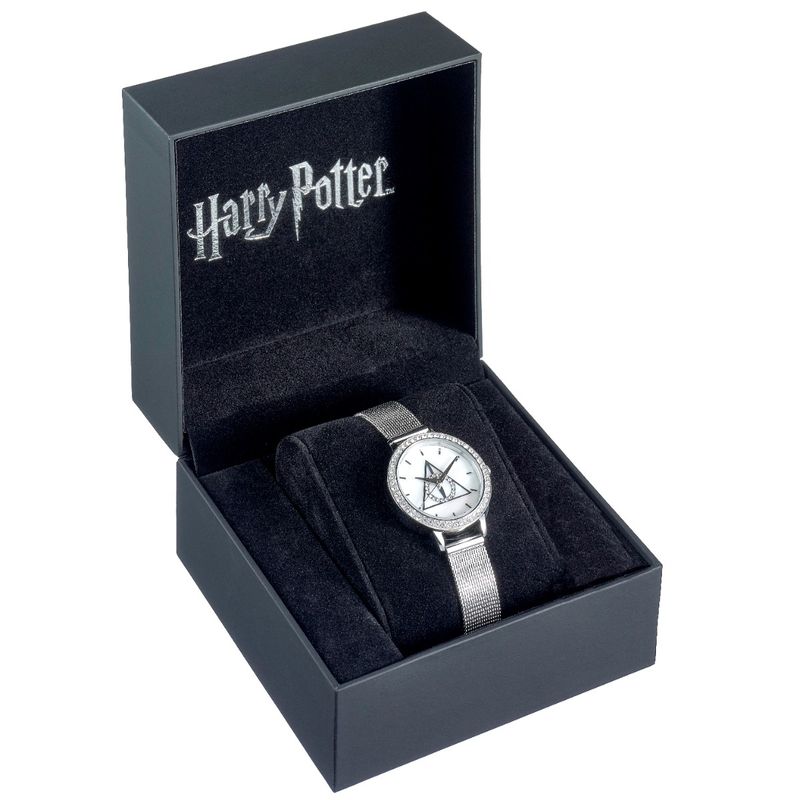 Harry Potter &quot;Deathly Hallows&quot; Zilveren Horloge Versierd met Swarovski Kristallen