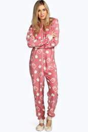Onesie, Jumpsuit Ladies Alarmklok print series roze