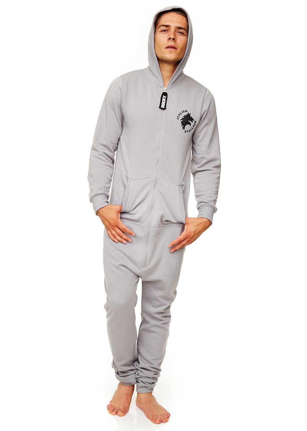 Onesie, Jumpsuit,  Rocky Italian stallion design grey