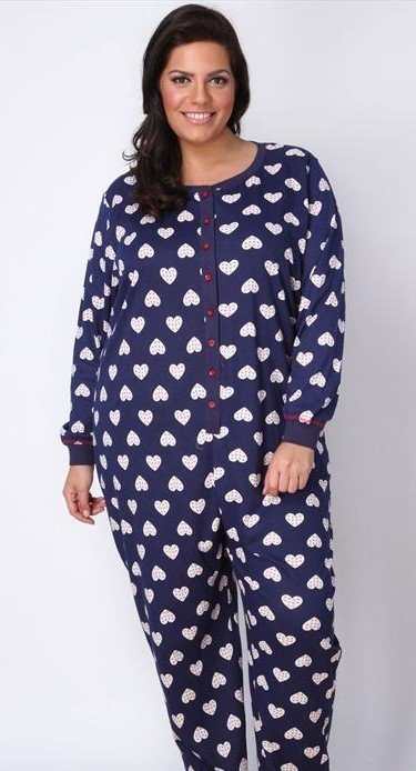 Onesie, Jumpsuit Blauw &quot;Hartjes print&quot; all over