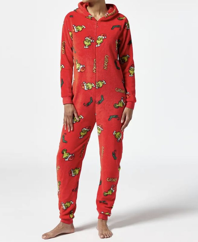 Onesie, Jumpsuit "Grinch" hooded
