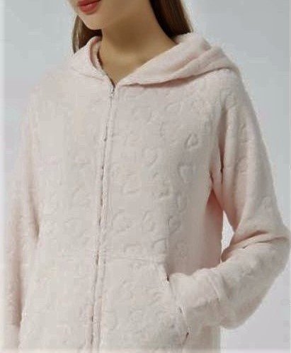 Onesie, Jumpsuit &quot;Anti Stress&quot;  Roze met Hartjes reliëf hooded
