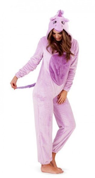 Onesie, Jumpsuit Unicorn &quot;Paars design&quot; hooded super soft