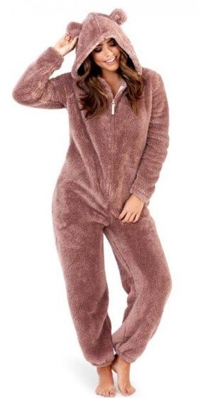 Onesie, Jumpsuit  &quot;Teddy Beer&quot; bruin fluffy hooded super soft