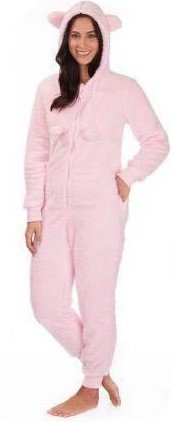 Onesie, Jumpsuit  &quot;Teddy Beer&quot; roze fluffy hooded super soft