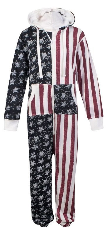 Onesie, Jumpsuit &quot;American Flag&quot; hooded super soft