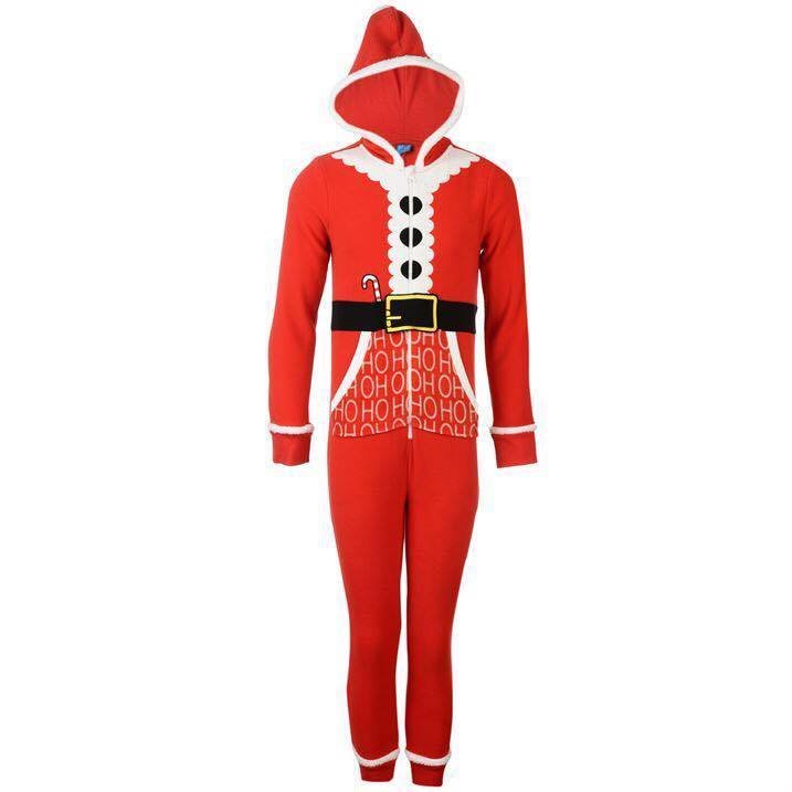 Onesie, Jumpsuit &quot;Kerst design&quot; kids hooded, Maat: Kerstman 13 jaar