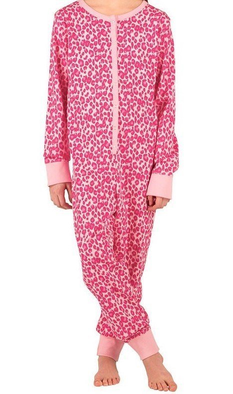 Onesie, Jumpsuit, Panter print roze non hooded