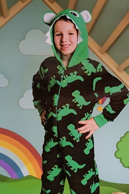 Onesie, Jumpsuit  &quot;Dino&quot; hooded