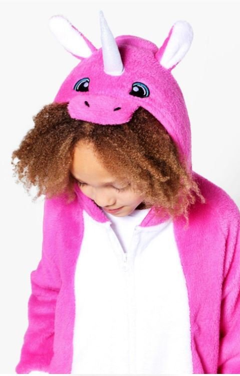 Onesie, Jumpsuit, &quot;Unicorn&quot;  roze all over hooded kids series