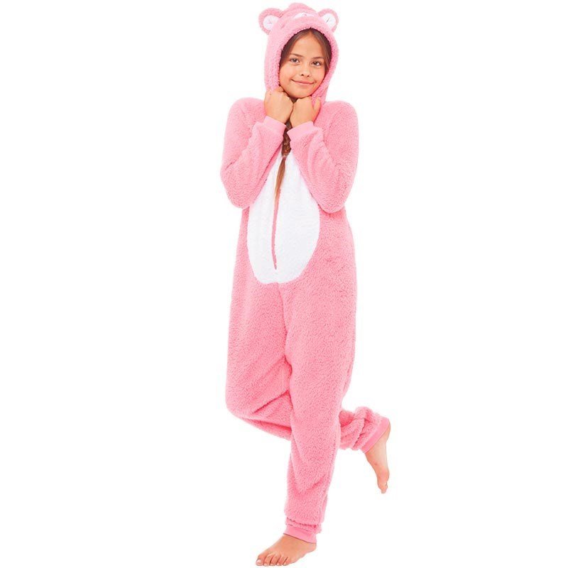 Onesie, Jumpsuit  Roze &quot;Fluffy Beer&quot; hooded kids series