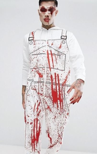 Onesie, Jumpsuit Halloween &quot;Blood print&quot; hooded