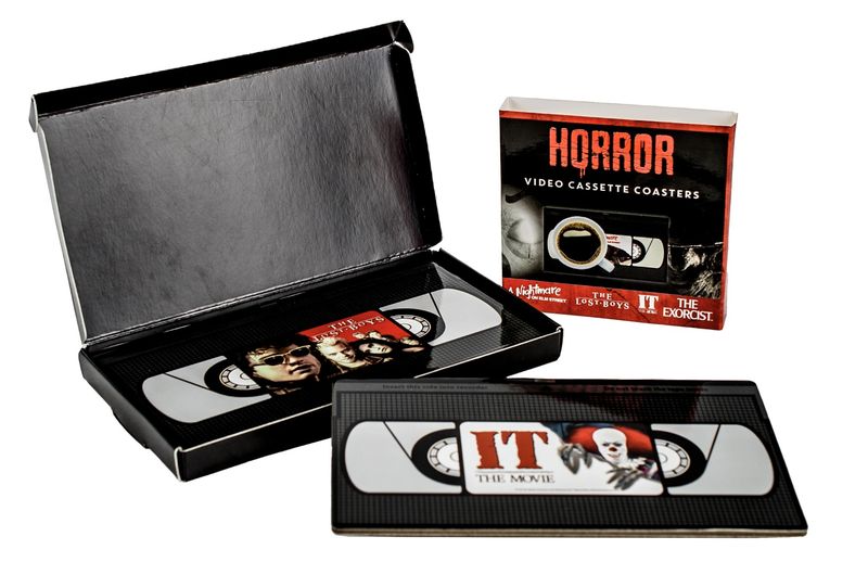 Horror VHS Coasters, set van 4 stuks
