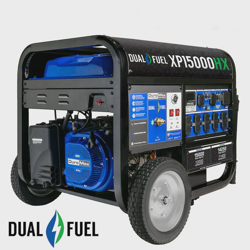 DuroMax XP15000HX 15,000-Watt Electric Start Dual Fuel Portable Generator