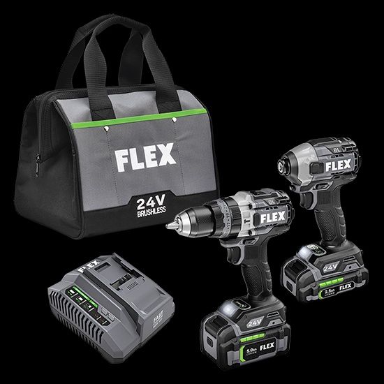 Flex Tools 2 Tool Combo Kit,  Drill Driver with Turbo Mode and Impact Driver with Quick Eject