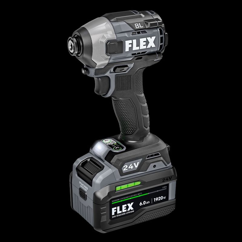 Flex Tools 1-4" Quick Eject Hex Impact Driver with Multi-Mode Stacked-Lithium Kit